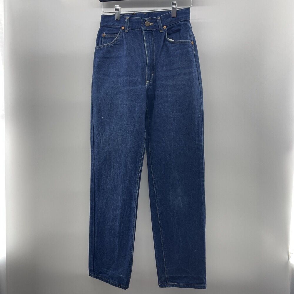 Vtg Lee Jrs Size 9P Petite 26 Jeans 80s Tapered Leg High Rise Rigid Denim Riders - Picture 3 of 16